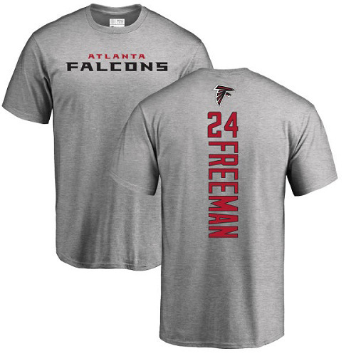 Atlanta Falcons Men Ash Devonta Freeman Backer NFL Football #24 T Shirt